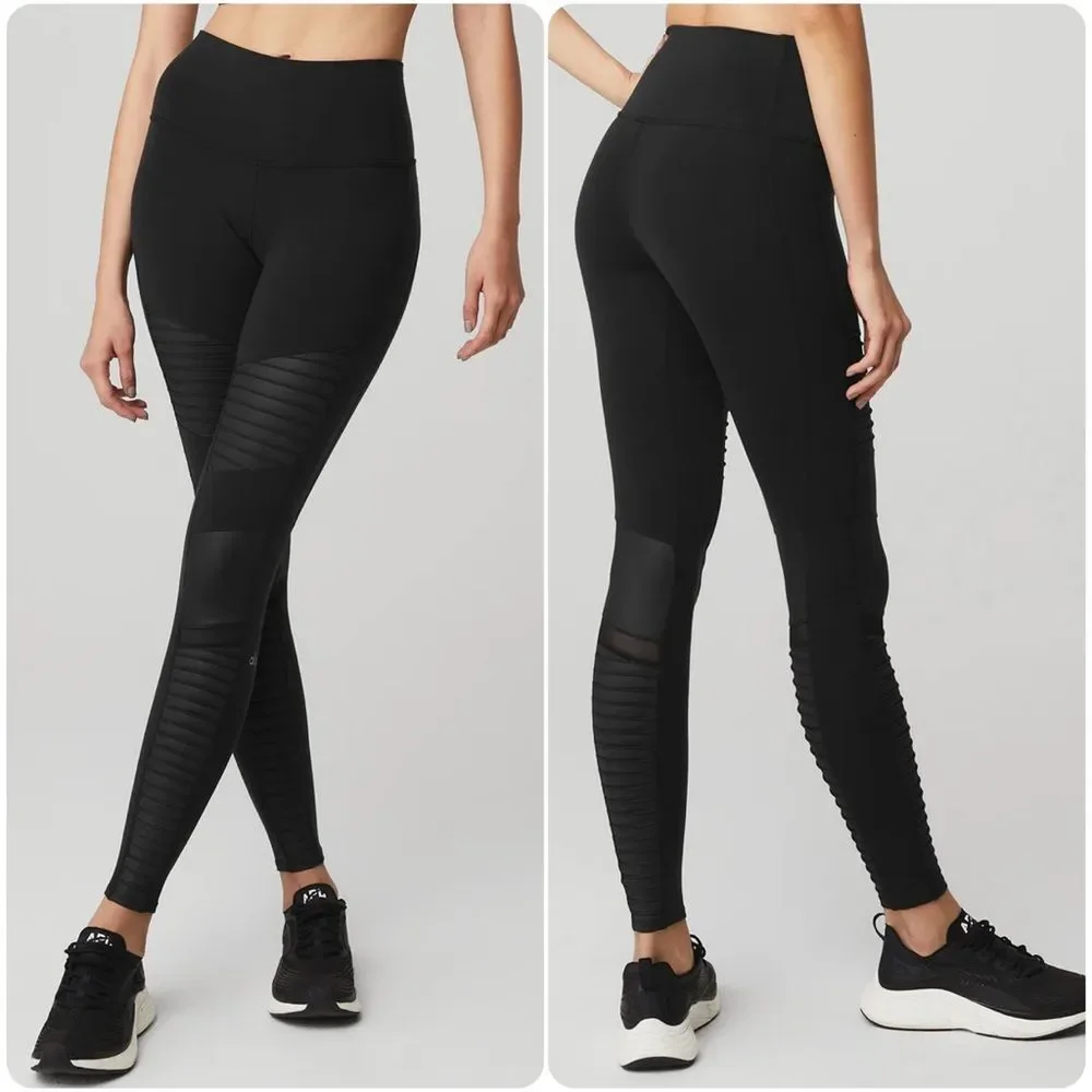 ALO Yoga High-Waist Moto Legging in Black | Small
